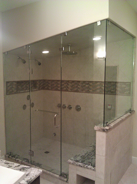 Frameless shower glass